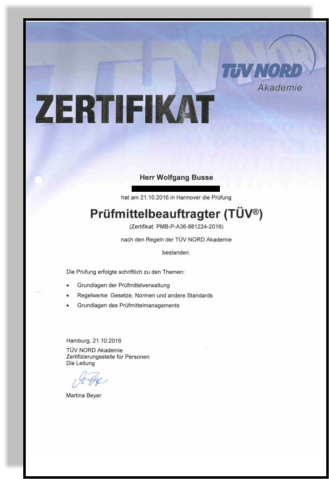 Wolfgang Busse Strahlenschutz Prüfmittelbeauftragter